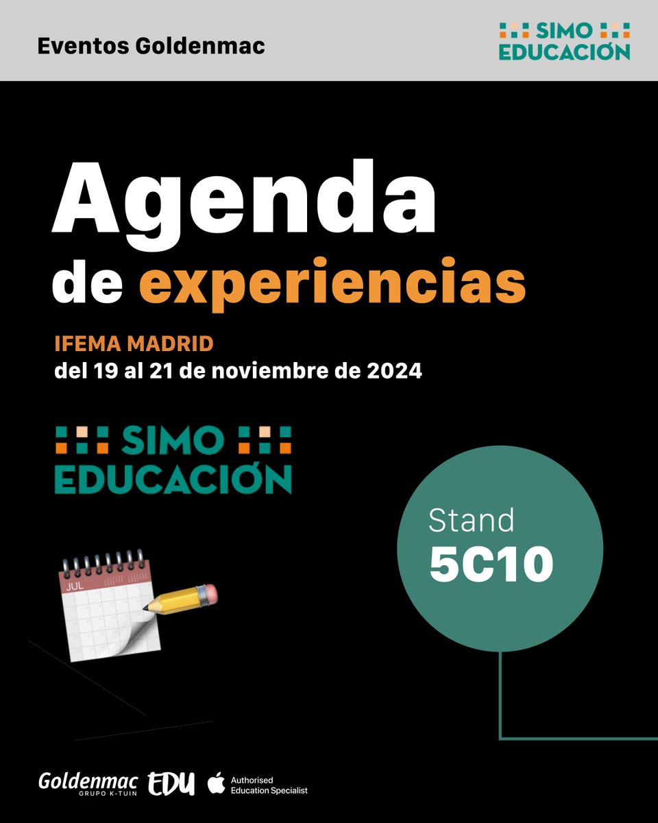 GoldenmacEDU's tweet image. 🗓️ Agenda al completo 🗓️

🟠 @LuciaGOrtego 
🟠 @rosaliarte 
🟠 @VestradaEdu 
🟠@rubensan
🟠 @DiegoCamposBCN 
🟠 @JamfSoftware 
🟠 @Meloom_Music 
🟠 @oscarmartincen