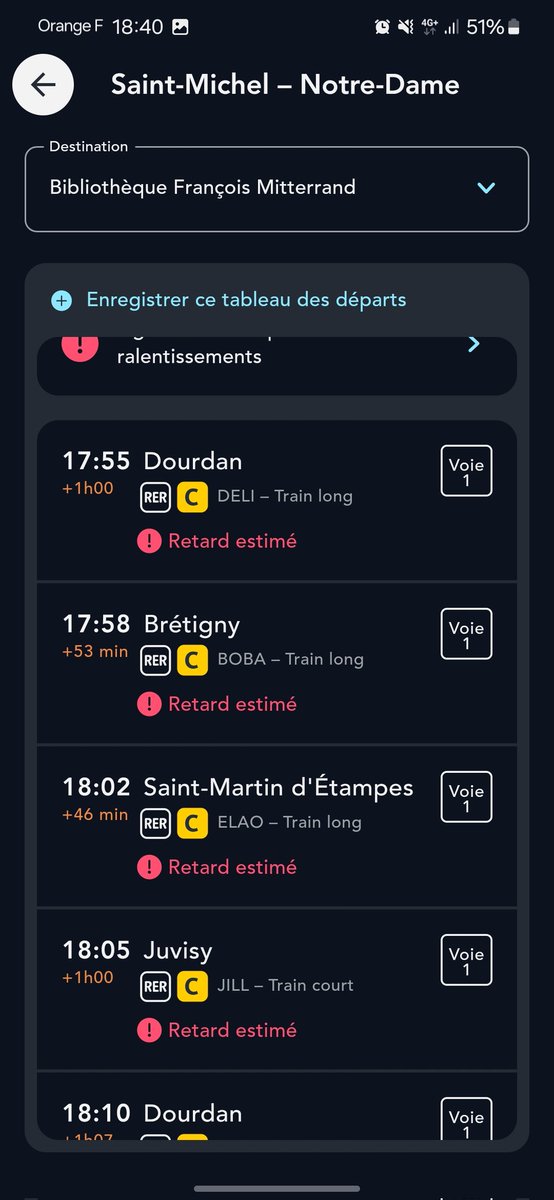 My0n87's tweet photo. @RERC_SNCF bonjour ! Ça vous dirait de modifier l'appli pour faire apparaître l'heure réelle des trains et pas "il était prévu à telle heure + XX min de retard" ? Quand c'est le bazar comme ce soir c'est impossible de s'y retrouver ! https://t.co/C1zadtGZEq