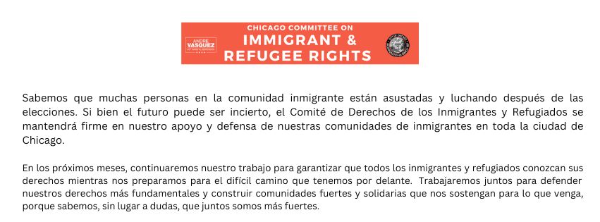 ChicagoCIRR's tweet photo. Affirming our commitment to immigrant communities https://t.co/6xOc9cR1RF