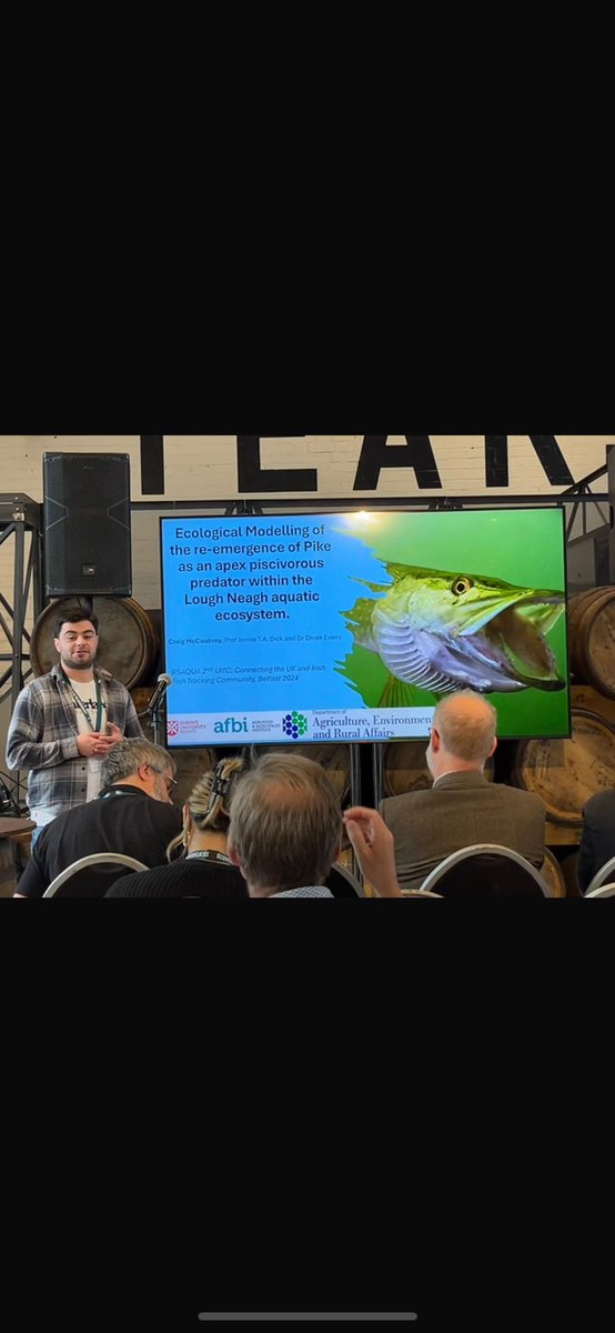CraigMccoubrey's tweet image. Had a fantastic day presenting my PhD research outline at the RSAQUA/INNOVASEA UITC Conference in Belfast! Grateful for the insightful discussions and connections made. #fishtelemetry #Pike