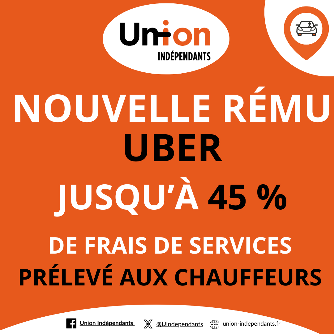 Union VTC (@unionvtc) on Twitter photo 🚨URGENT🚨
Nous venons d'apprendre par <a href="/UberFR/">Uber France</a> que leur nouvel algorithme de rémunération des #vtc va proposer des courses dont la commission de services pourra aller de 3 à 45%.
<a href="/UIndependants/">Union-Indépendants</a> dénonce avec force cette décision unilatérale et va s'y opposer formellement. 🚨URGENT🚨
Nous venons d'apprendre par <a href="/UberFR/">Uber France</a> que leur nouvel algorithme de rémunération des #vtc va proposer des courses dont la commission de services pourra aller de 3 à 45%.
<a href="/UIndependants/">Union-Indépendants</a> dénonce avec force cette décision unilatérale et va s'y opposer formellement.
