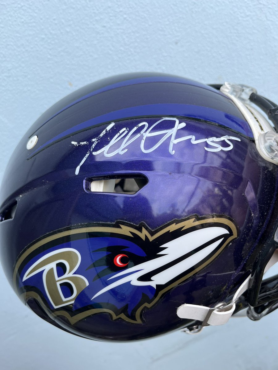RavenGator5215's tweet photo. @untouchablejay4 I know this is a long shot but one of my prize possessions got ruined in it is a helmet signed by you. You’ve been my favorite player for a long time and I’m currently heartbroken over this. Is there anyway I could send it to you and have you re-sign it? ���😭 https://t.co/TfhqI89yBw