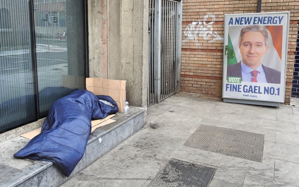 After 14 years of Simon Harris’ party in government, this photo perfectly sums up the emptiness of his slogan.