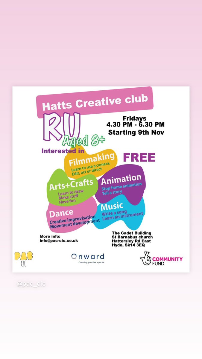 Do you know a young person interested in connecting with their Creative side? Tell them to join us at Hattersley Creative Club this Friday 4.30 till 6.30pm #hyde #hattersley #mottram #longdendale #tameside #youngpeople #filmmaking #music #podcasting #animation