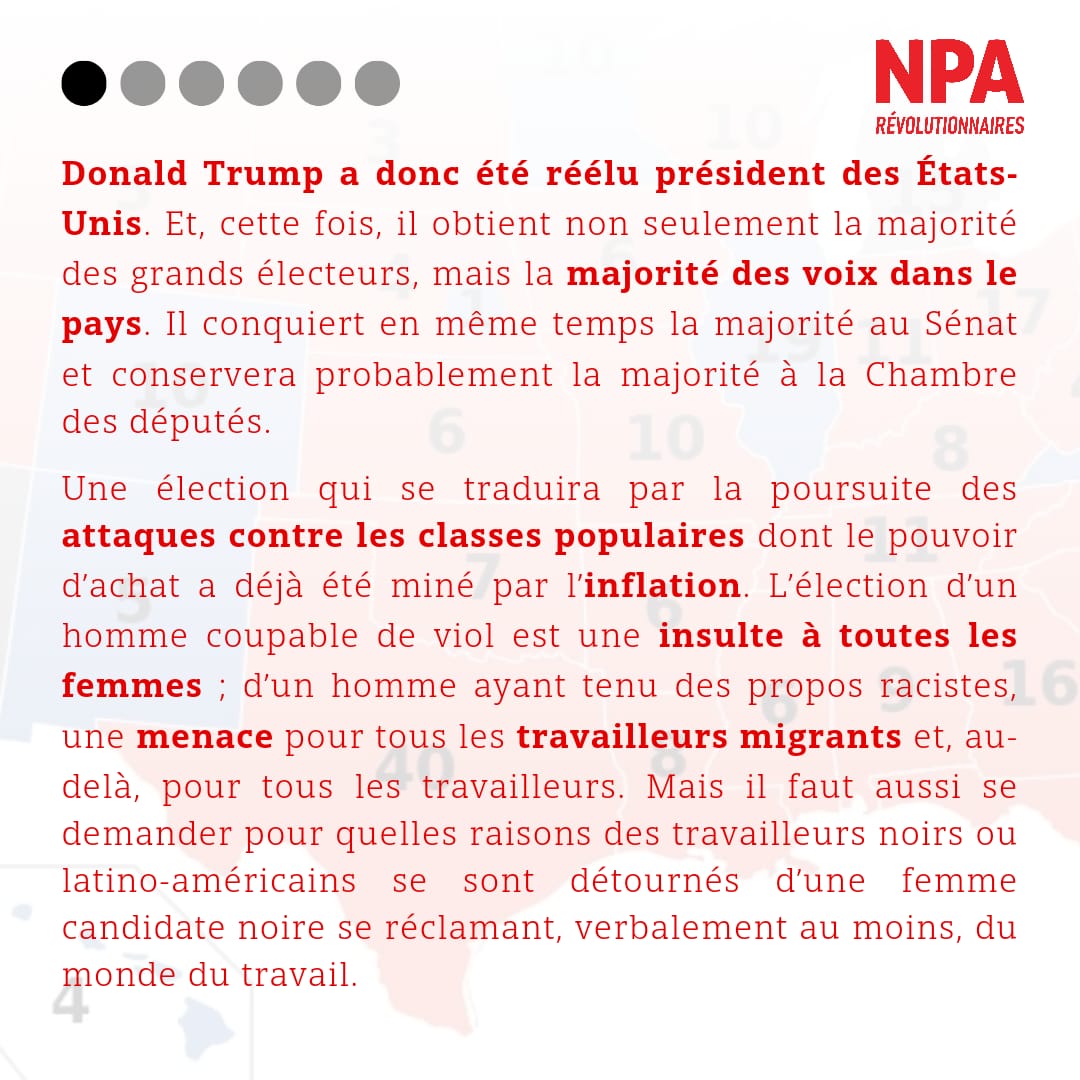 npa_revo's tweet image. Après la victoire de Trump et les attaques que cela annonce : c'est sur le terrain de la lutte de classe que se joue l'avenir ! #USElection2024 

Notre éditorial du 6 novembre est à retrouver ci-dessous :