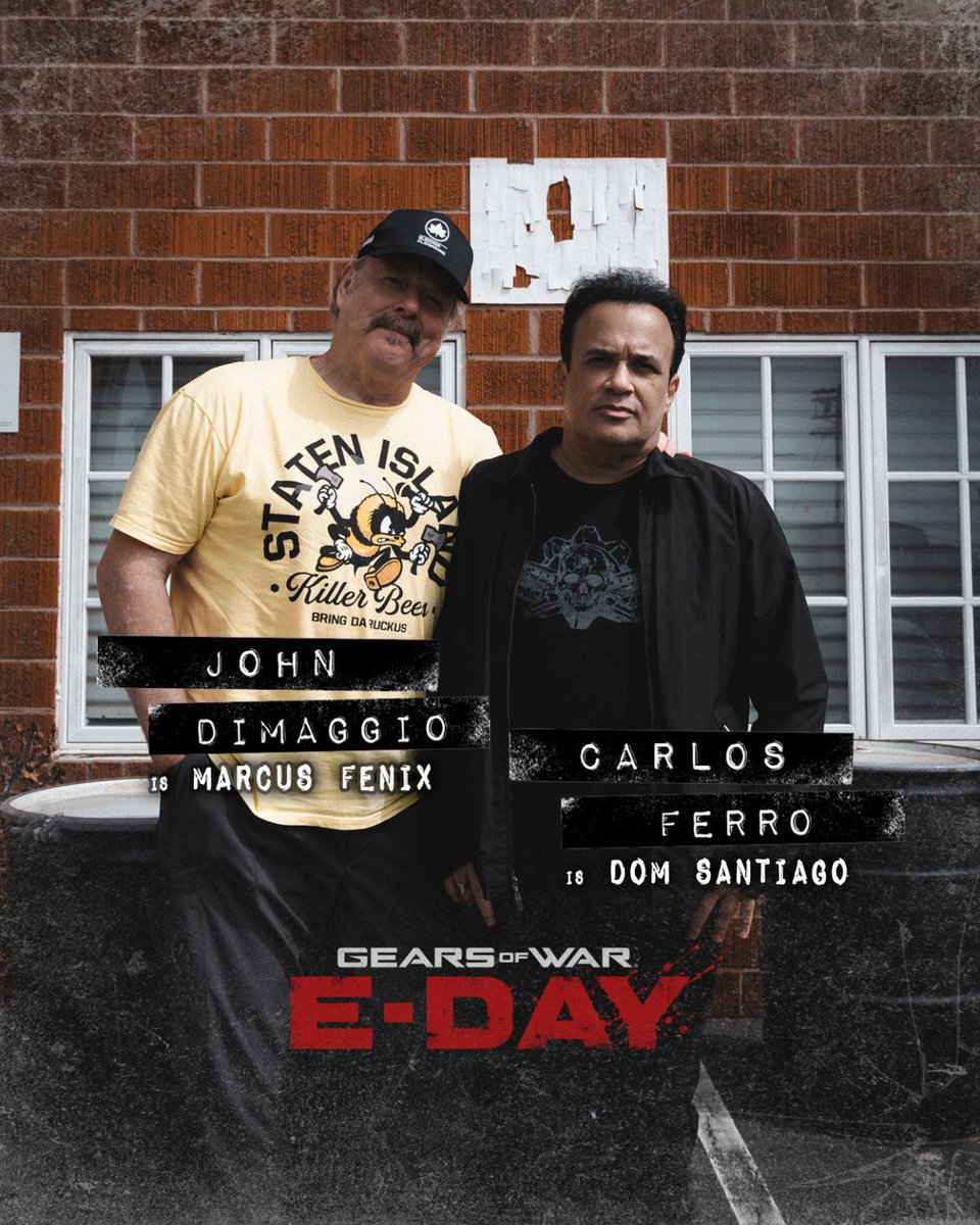 Gears of War (@gearsofwar) on Twitter photo We are so back. 🤜🤛
On today's 18th anniversary of Gears of War, we're proud to share that John DiMaggio and <a href="/RealCarlosFerro/">Carlos Ferro</a> are reprising their roles as the iconic voices of Marcus Fenix and Dominic Santiago in Gears of War: E-Day. We are so back. 🤜🤛
On today's 18th anniversary of Gears of War, we're proud to share that John DiMaggio and <a href="/RealCarlosFerro/">Carlos Ferro</a> are reprising their roles as the iconic voices of Marcus Fenix and Dominic Santiago in Gears of War: E-Day.