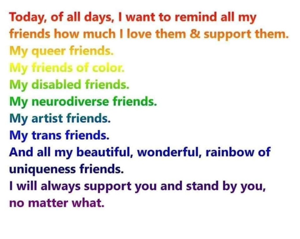 At this point in my life, what do I have to lose? I’ll fight for this democracy always! This all damn day! 🌈 ally