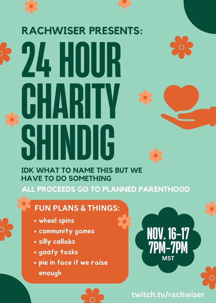 rachwiserTTV's tweet photo. doing a 24 hour charity stream for Planned Parenthood bc what on earth was yesterday

Nov 16-17 :) hope to see y'all there https://t.co/mULWIvC9iB