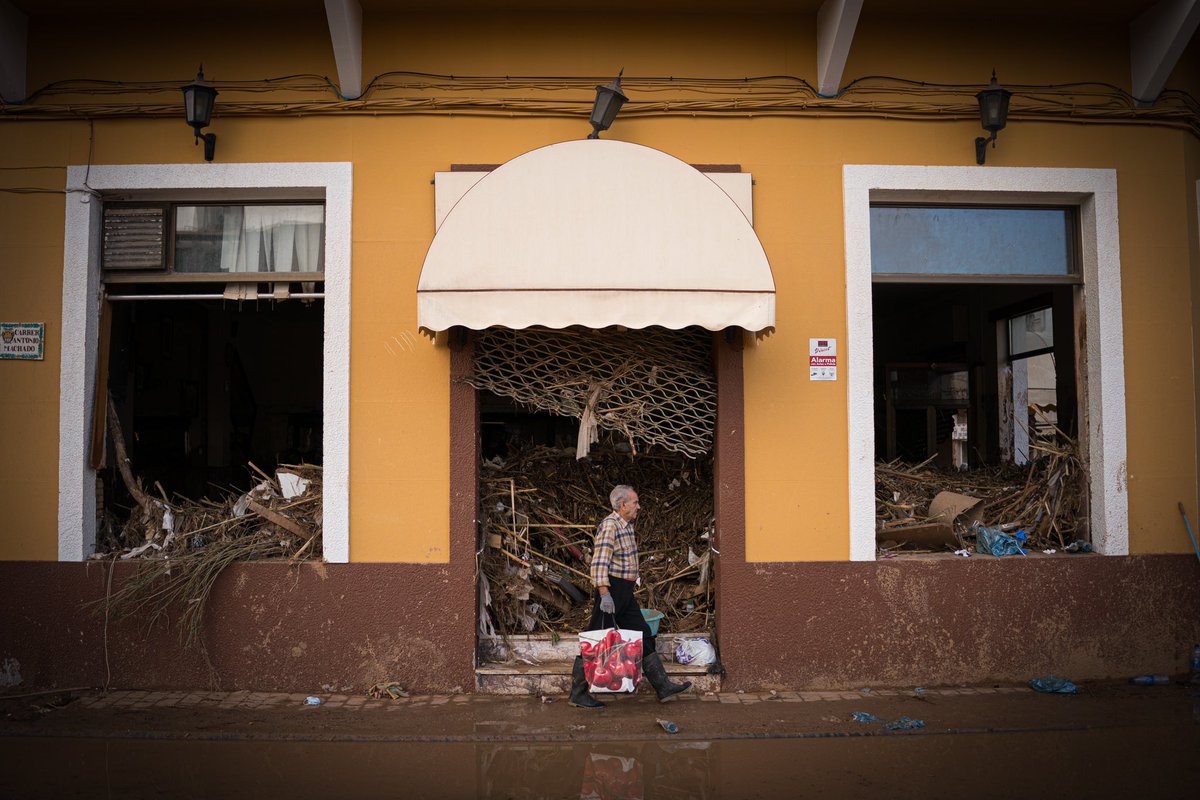 El pas de la DANA, fa una setmana, pel poble de Paiporta (València) deixa imatges encara de devastació i destrucció. Paiporta, 7 de novembre de 2024