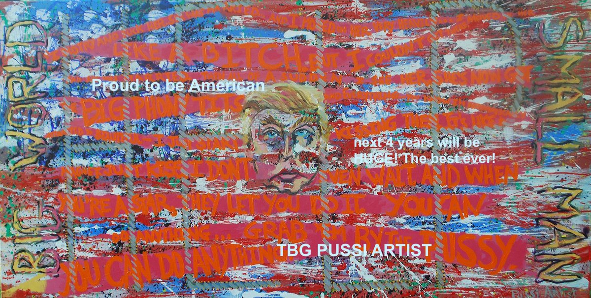 ArtAsInquiry's tweet photo. Call me TBG Pussi Artist. 
Big World, Small Man painting. https://t.co/kL5ceIsUIL