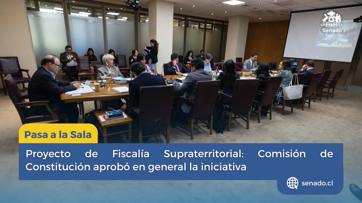 Senado_Chile's tweet photo. 📋Ahora la Sala debe votar la idea de legislar sobre el proyecto que cumple segundo trámite y que apunta a combatir el crimen organizado, así como aquellos delitos de alta complejidad que requieran una dirección supraterritorial de investigación.
▶️
https://t.co/tM0Errdgev https://t.co/ROaWZ5oyH0