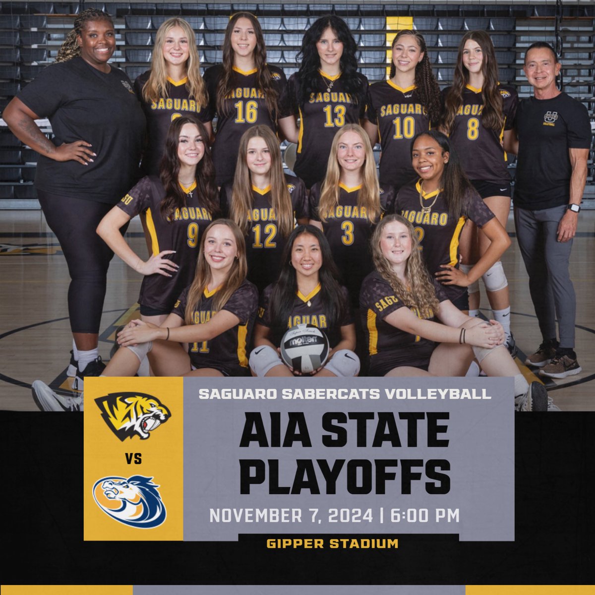 Sabercat Nation (@saguaro_hs) on Twitter photo Come out tonight and support <a href="/SaguaroVBL/">Saguaro Volleyball</a> in the opening round of the AIA 4A Girls State Volleyball Tournament.
🏐 <a href="/SaguaroSUSD/">Saguaro High School</a> vs <a href="/SHSMUSTANGSAD/">Sahuarita Mustangs</a>
🕕 6:00pm
🎟️ gofan.co/event/1981797
💻 nfhsnetwork.com/events/saguaro…
#SagU #Family Come out tonight and support <a href="/SaguaroVBL/">Saguaro Volleyball</a> in the opening round of the AIA 4A Girls State Volleyball Tournament.
🏐 <a href="/SaguaroSUSD/">Saguaro High School</a> vs <a href="/SHSMUSTANGSAD/">Sahuarita Mustangs</a>
🕕 6:00pm
🎟️ gofan.co/event/1981797
💻 nfhsnetwork.com/events/saguaro…
#SagU #Family