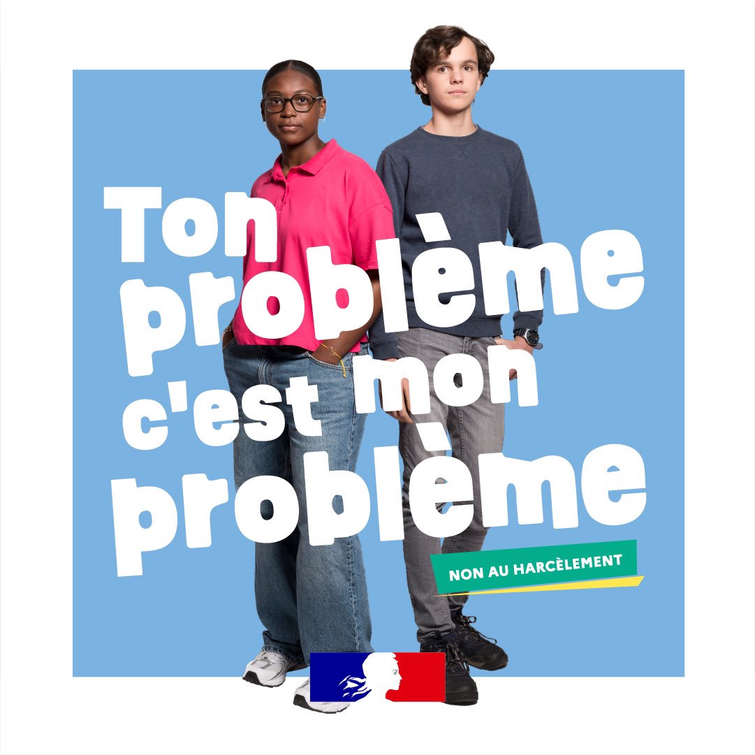 Ensemble mobilisons-nous pour la lutte contre le harcèlement 👉 "ton problème c'est mon problème" 
📱Victime ou témoin de harcèlement ? Deux numéros sont accessibles à tous : 
◾Numéro national : 3018 
◾Numéro académique : 0800 502 806
