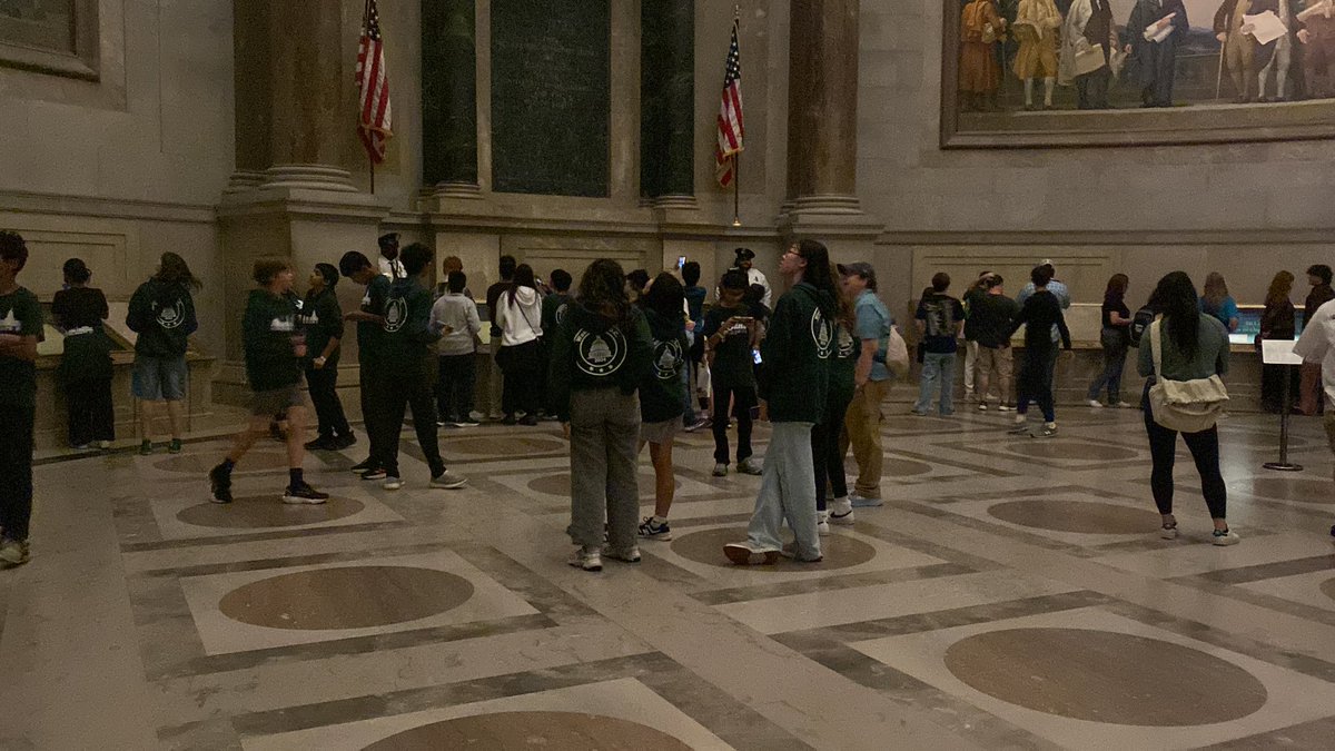 Bus 8 checking out the Constitution, Declaration of Independence, and the Bill of Rights. #NoviDC2024