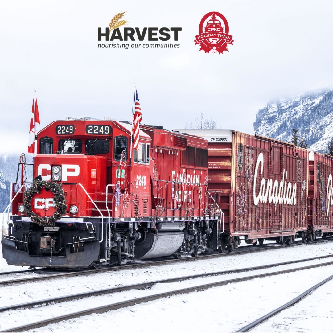 harvestmanitoba's tweet photo. Mark your calendars! 🚂

Join us on December 3rd from 9:15-9:45 p.m. at the grade crossing on Panet Road & Molson Street as the CPKC Holiday Train rolls into Winnipeg. 

We'll be set up on location to accept cash and food donations to make the holiday season a little brighter for Manitobans who need it most. Let's share the spirit of giving and spread joy together! 🌟

To learn more about this year's Holiday Train, please visit https://t.co/8HVUKeGsgL