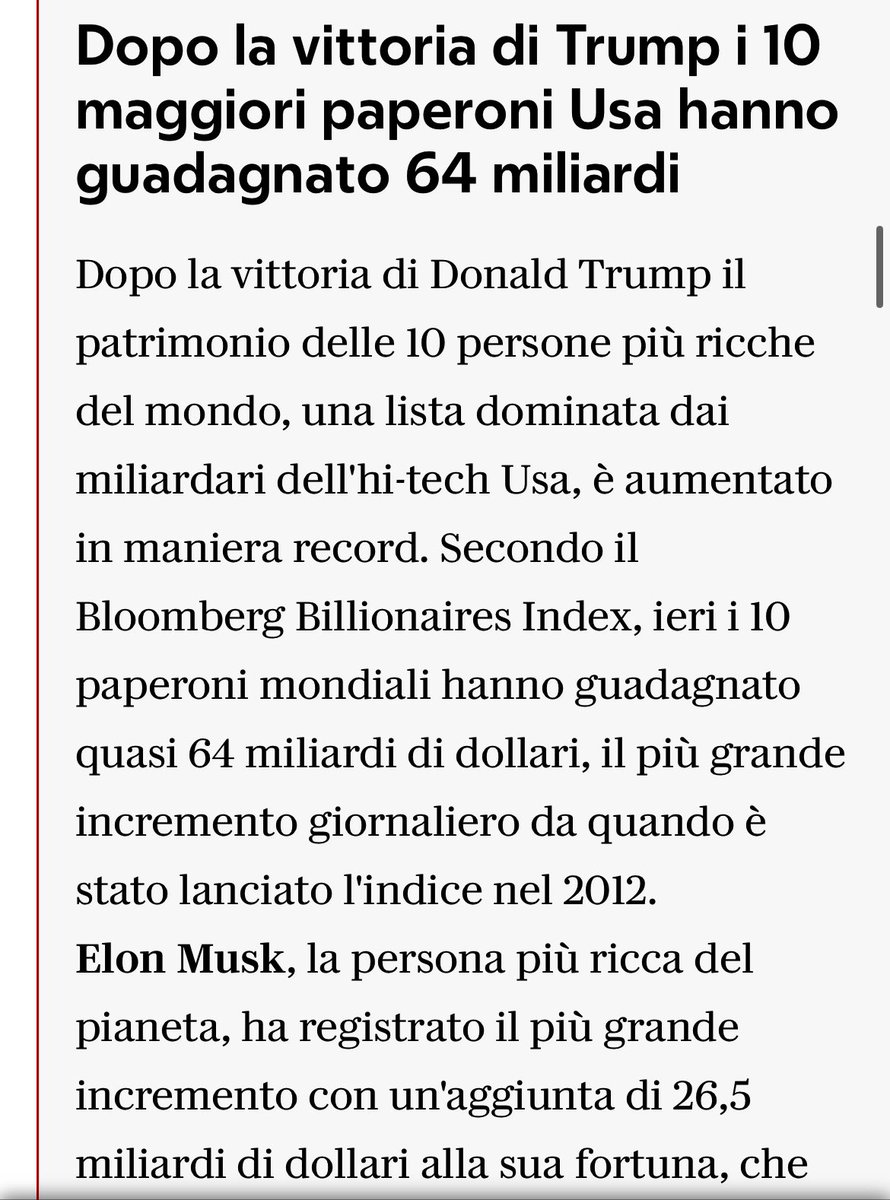 Trump sì che fa gli interessi del popolo…