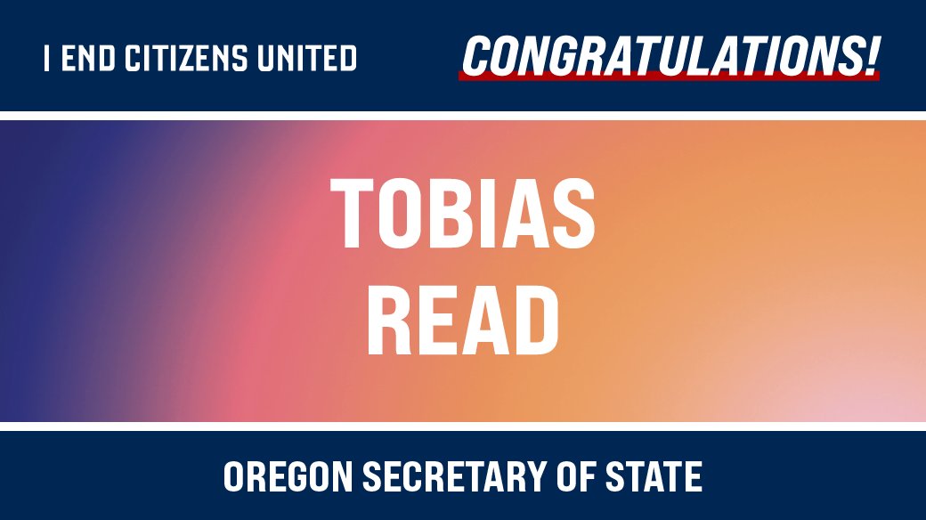 StopBigMoney's tweet photo. 🎉 Congratulations, @TobiasRead, on winning your race to become the next Secretary of State of Oregon! #ORSOS https://t.co/5nsUId055w