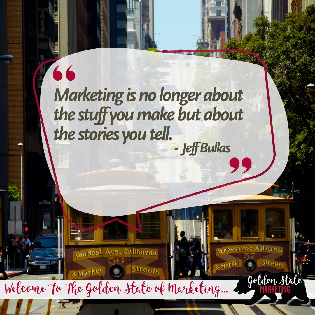 Today's marketing is all about storytelling. Craft compelling narratives that resonate with our audience's values and aspirations.

#GoldenStateMarketing #ThursdayThoughts #contentmarketing #socialmediamarketing #marketing #marketingdigital #marketingtips #marketingstrategy