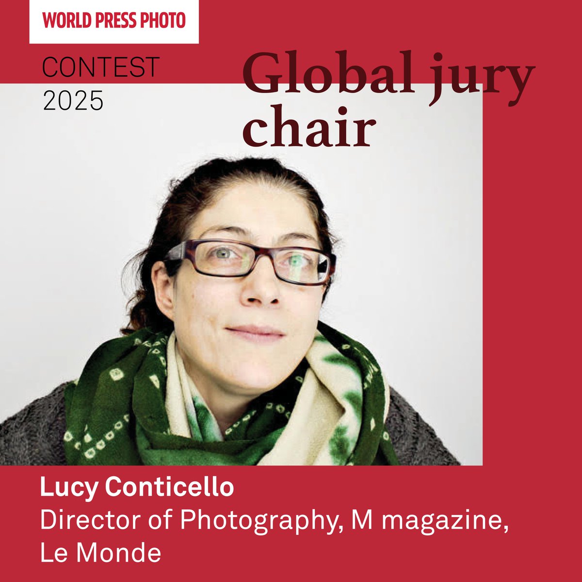 World Press Photo (@worldpressphoto) on Twitter photo Introducing the #WPPh2025 Contest global jury chair: Lucy Conticello, Director of Photography at <a href="/lemonde_M/">Le magazine du Monde</a> !
Read more about the judging process and enter the contest: worldpressphoto.org/contest/2025/j…
Stay tuned as we will announce the rest of the jury soon. Introducing the #WPPh2025 Contest global jury chair: Lucy Conticello, Director of Photography at <a href="/lemonde_M/">Le magazine du Monde</a> !
Read more about the judging process and enter the contest: worldpressphoto.org/contest/2025/j…
Stay tuned as we will announce the rest of the jury soon.