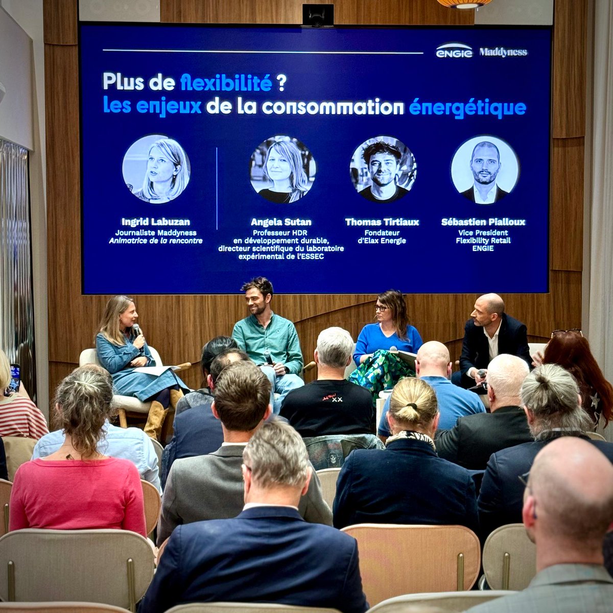 ENGIE x <a href="/bymaddyness/">Maddyness</a> : vers plus de #flexibilité pour la consommation énergétique ? C’est parti ! 🏁

Nos intervenants sont en place :
👉<a href="/sebpialloux/">Sebastien Pialloux</a>, Vice President Flexibility Retail chez ENGIE
👉<a href="/TTirtiaux/">Thomas Tirtiaux</a>, Directeur Général d'<a href="/ElaxEnergie/">Elax Energie</a>
👉Angela Sutan, Professeur à l'<a href="/essec/">ESSEC Business School</a>