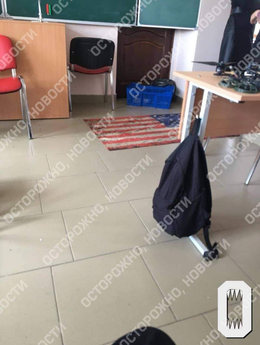 As Russia pins all it's hopes on the wish to destroy America and all things American, a Russian military group touring schools to demonstrate drones invites children to walk over an American flag.

Stavropol Krai, Russia