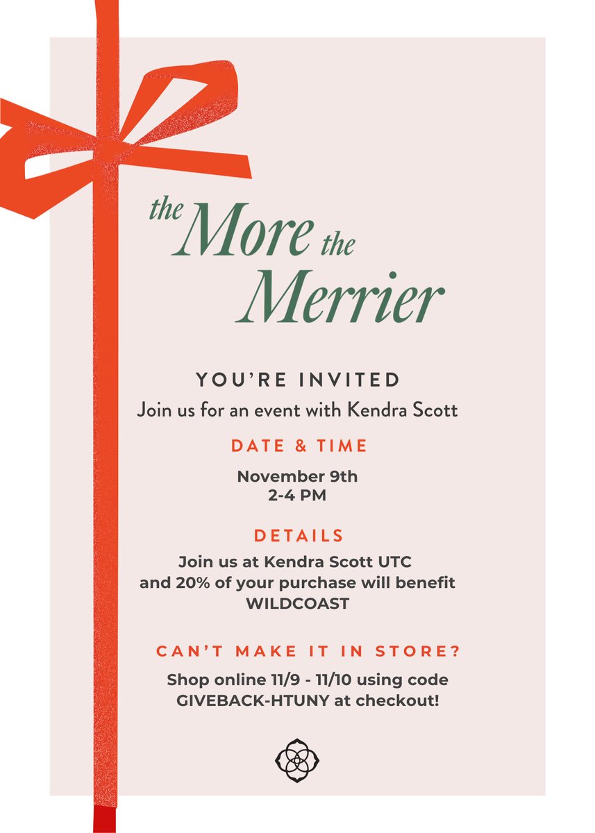 WILDCOAST (@wildcoast) on Twitter photo Shop for a cause! <a href="/KendraScott/">kendrascott</a> will be donating 20% of of purchases at UTC or online with code GIVEBACK-HTUNY this weekend to WILDCOAST ✨ We're so grateful to have such incredible partners, especially ones with such amazing taste in jewelry 😉💎
Shop: bit.ly/3UE4qia! Shop for a cause! <a href="/KendraScott/">kendrascott</a> will be donating 20% of of purchases at UTC or online with code GIVEBACK-HTUNY this weekend to WILDCOAST ✨ We're so grateful to have such incredible partners, especially ones with such amazing taste in jewelry 😉💎
Shop: bit.ly/3UE4qia!