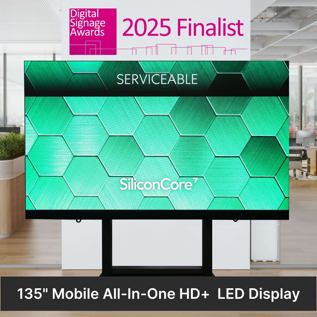 SiliconCore (@siliconcoreled) on Twitter photo Our Mobile AIO 135" HD+ LED display is a <a href="/DSAwardsGlobal/">DigitalSignageAwards</a> finalist 🙌
Mobile AIO offers:
• Brightness up to 1200 nits
• Low power < 800 w
• High performance
• Single cord
• BYOD connectivity
👉silicon-core.com/products/all-i…
#DSAFinalists #DSAwards #avtweeps Our Mobile AIO 135" HD+ LED display is a <a href="/DSAwardsGlobal/">DigitalSignageAwards</a> finalist 🙌
Mobile AIO offers:
• Brightness up to 1200 nits
• Low power < 800 w
• High performance
• Single cord
• BYOD connectivity
👉silicon-core.com/products/all-i…
#DSAFinalists #DSAwards #avtweeps