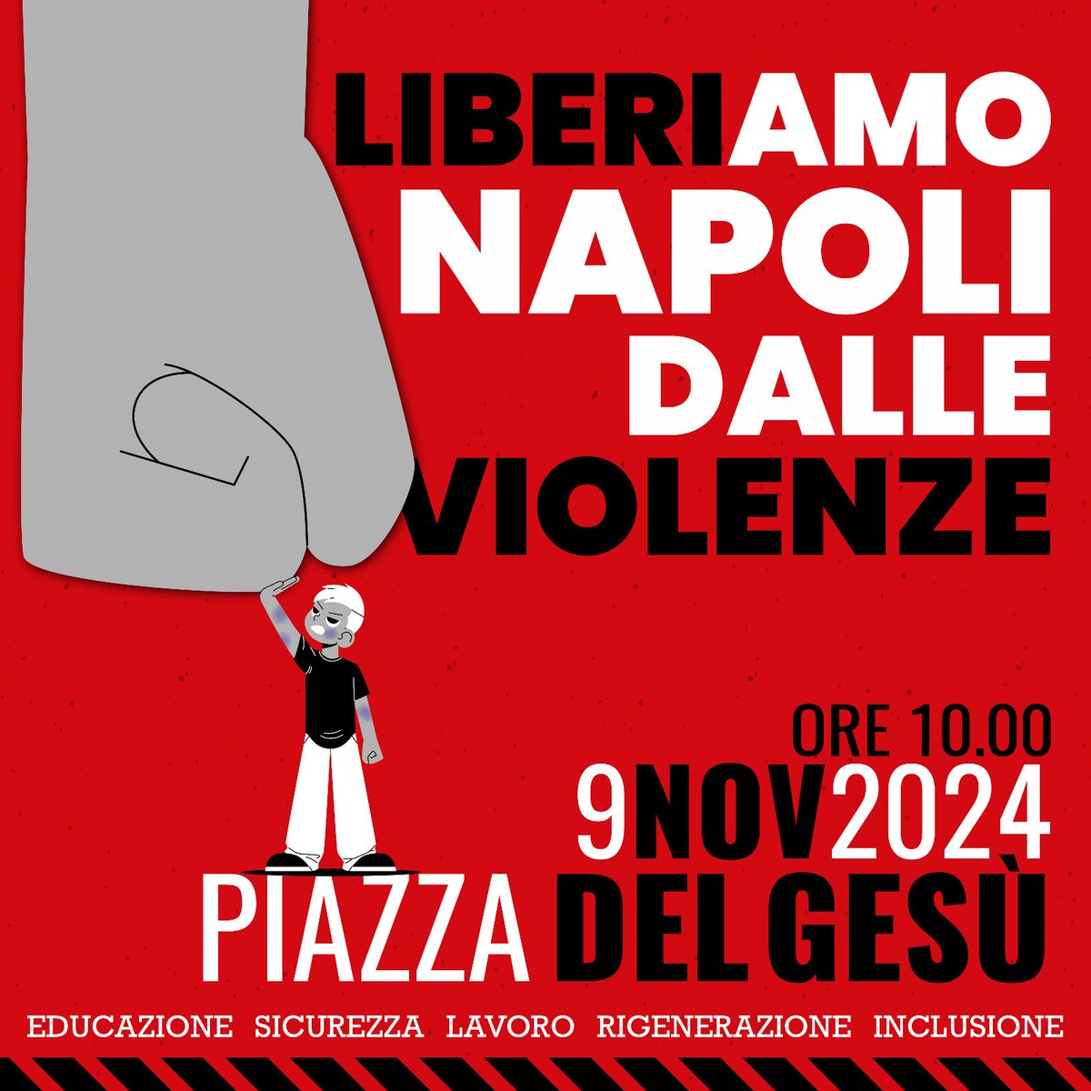 LiberiAmo Napoli dalla violenza e dalle armi.
Ci vediamo a #PiazzaDelGesù