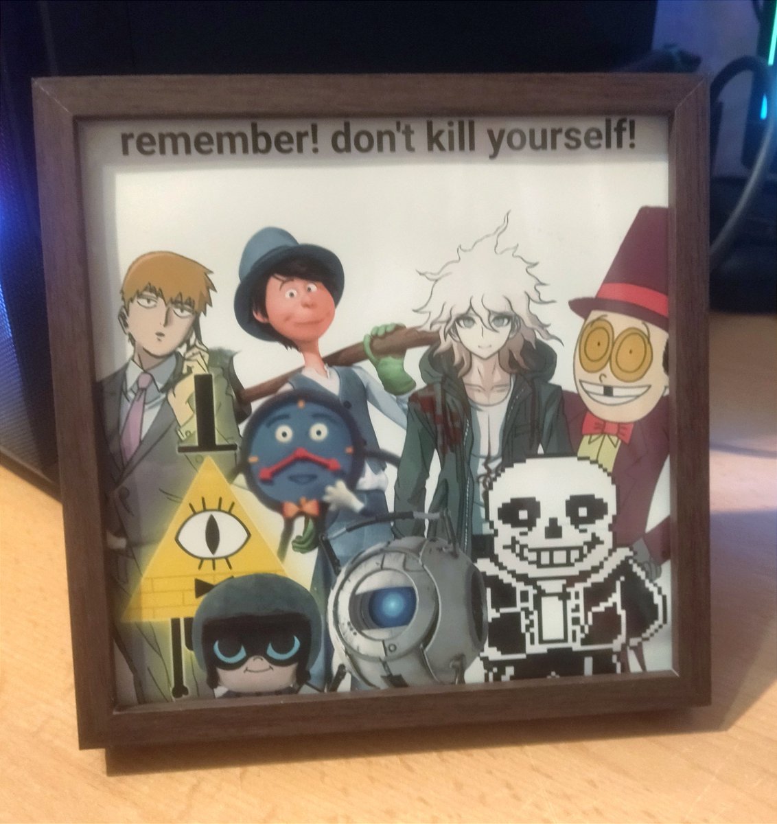 printed and framed. by the way