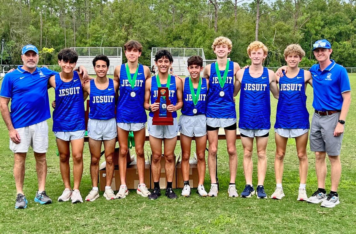 Region Champions!

Jesuit captured its first Region title in 16 years today in Fort Myers with a historic performance! Just 5 days after a 2nd place finish at District, the Tigers stormed to victory led by Cesar Calero '27 &amp; Lucas Rupp '26! #AMDG

Results: fl.milesplit.com/meets/635667-f…
