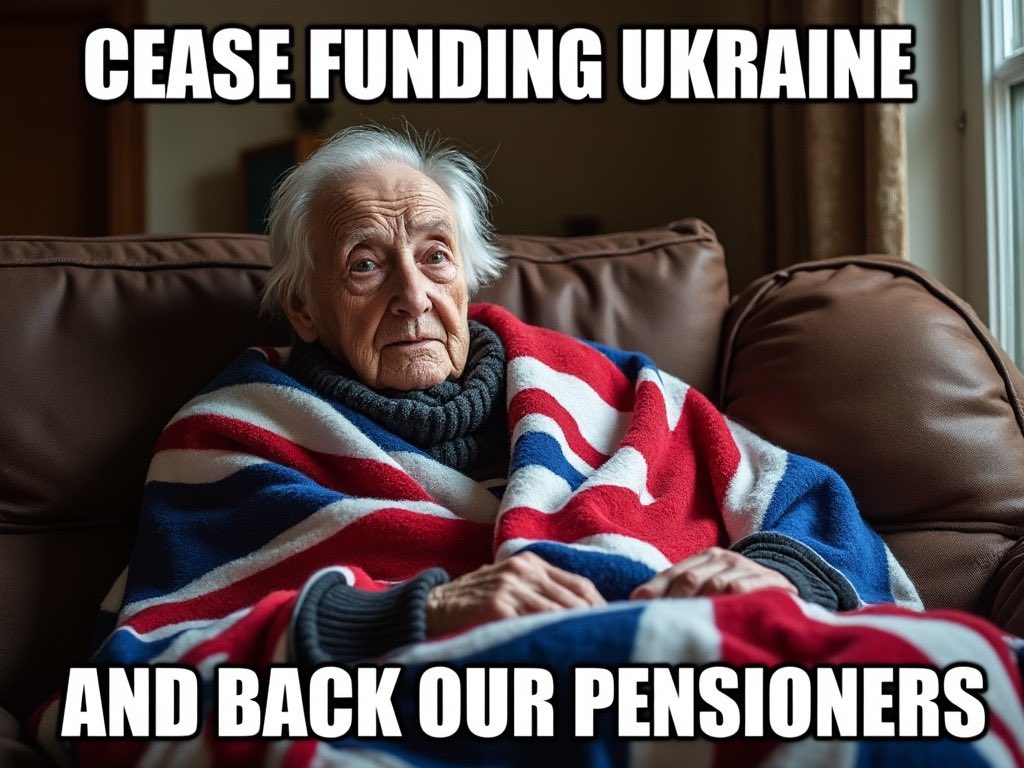 The very pensioners who’ve contributed to this country, including veterans are having to choose “EAT OR HEAT”.

Prioritize pensioners over Ukrainians.
Put THE BRITISH PEOPLE FIRST!

repost if you agree 🇬🇧