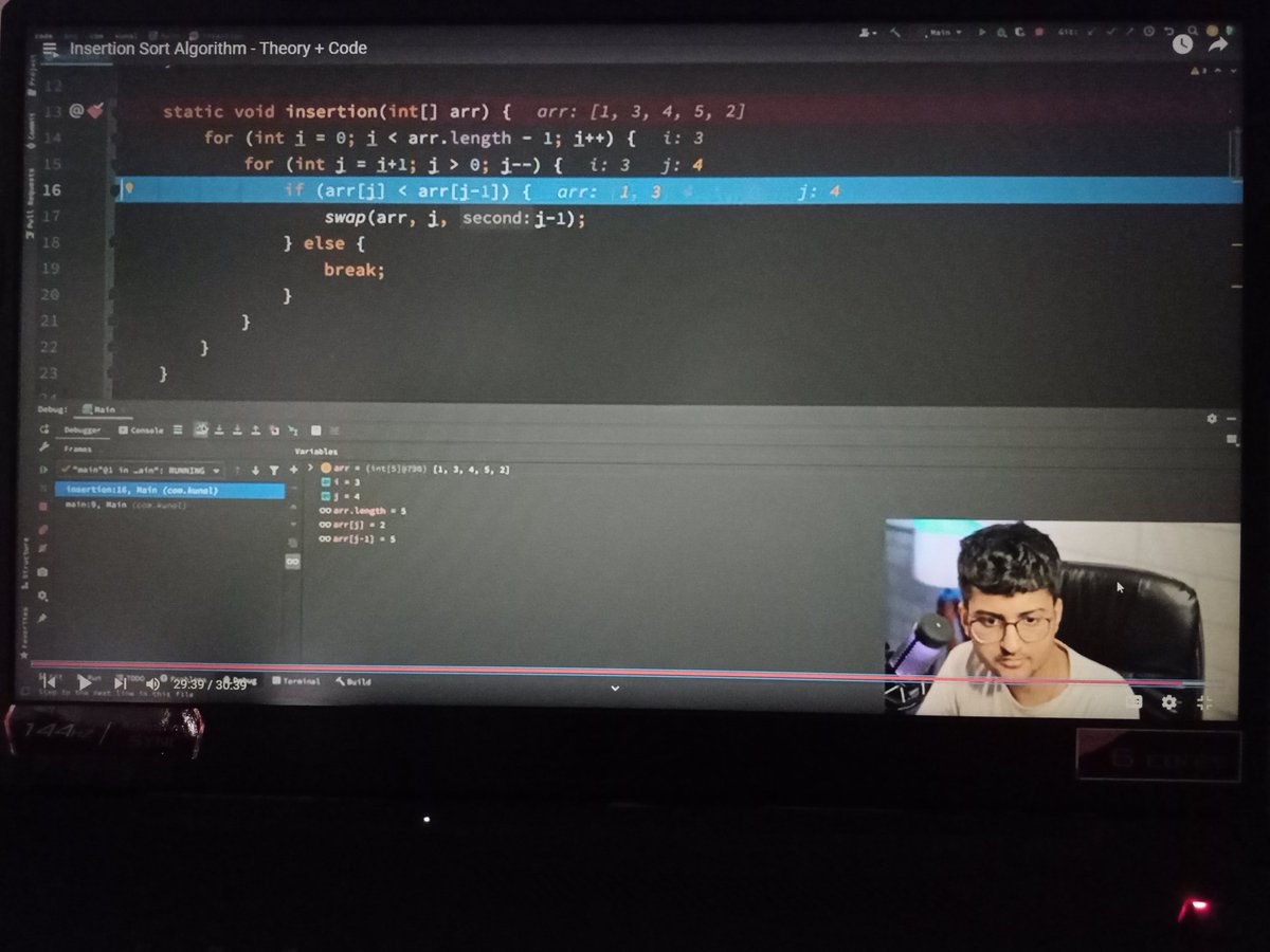 rishabhgiri024's tweet image. ✅ Solved LeetCode problem #912 and leveled up my sorting skills with insertion sort! Big thanks to @kunalstwt for the awesome explanation in his DSA series on YouTube.#Day1
#100DaysOfCode #Java #DSA #CodingJourney #LeetCode