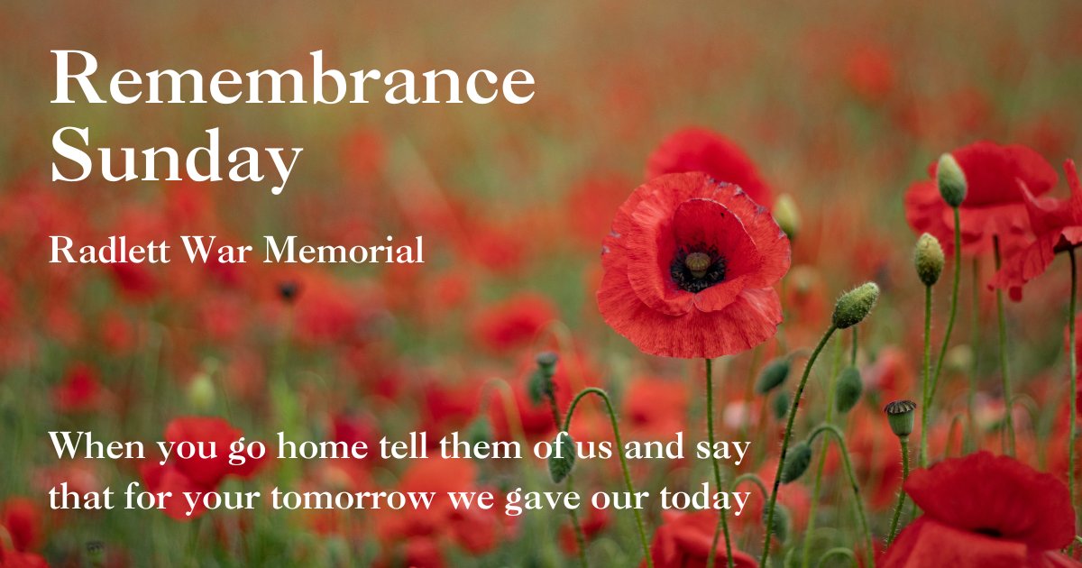This week is Remembrance Sunday. 

There will be an 8.00 am Eucharist from the BCP at Christ Church as usual. 

Later we will gather in the Christ Church car park to process down to the war memorial at 10.30 am. Please note that there will not be a service in church at 10.30.