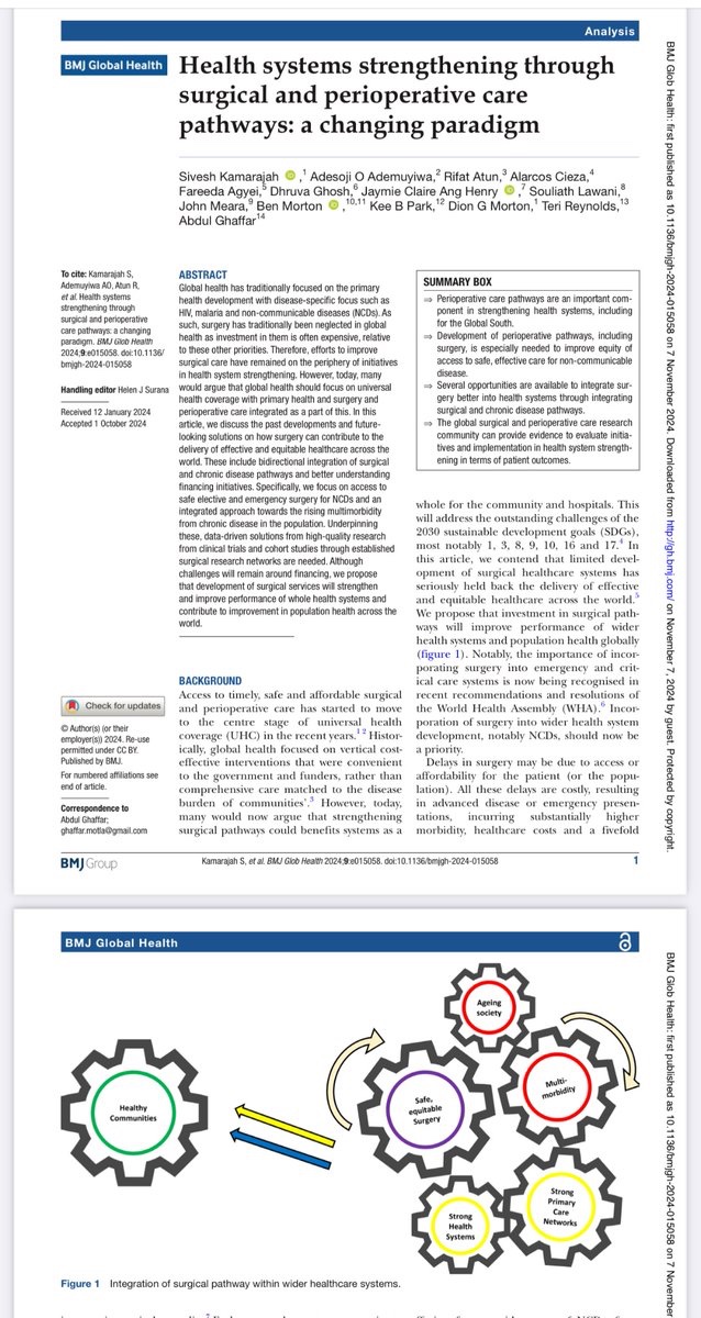 Jaymie Claire Ang Henry, MD, MPH (@jaymieclaire) on Twitter photo Check out our new publication <a href="/GlobalHealthBMJ/">BMJ Global Health</a> on changing the #globalsurgery paradigm on safe service delivery in LMICs- current evidence, thoughts, what worked- where to?? Lots of exciting progress!
gh.bmj.com/content/bmjgh/… Check out our new publication <a href="/GlobalHealthBMJ/">BMJ Global Health</a> on changing the #globalsurgery paradigm on safe service delivery in LMICs- current evidence, thoughts, what worked- where to?? Lots of exciting progress!
gh.bmj.com/content/bmjgh/…
