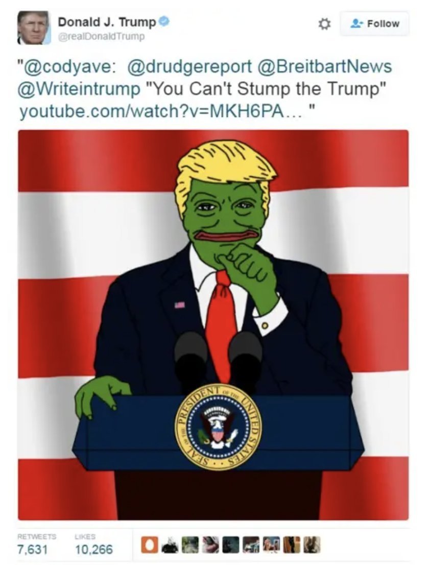 resdegen's tweet image. I also bought a big bag of the OG PEPE @pepecoins due to @0x_fbb4 continuous support and its impressive lore

Pepecoin ticker was originally PEPE, but due to Trump endorsing it, the left related this image with hate... and in order to remain listed in CEXs they had to change the…