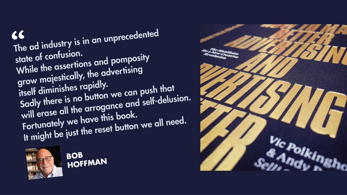 Vive la révolution!

(How Make Better Advertising And Advertising Better) The Manifesto For a New Creative Revolution

Avaliable at Amazon
amazon.co.uk/How-Make-Bette…