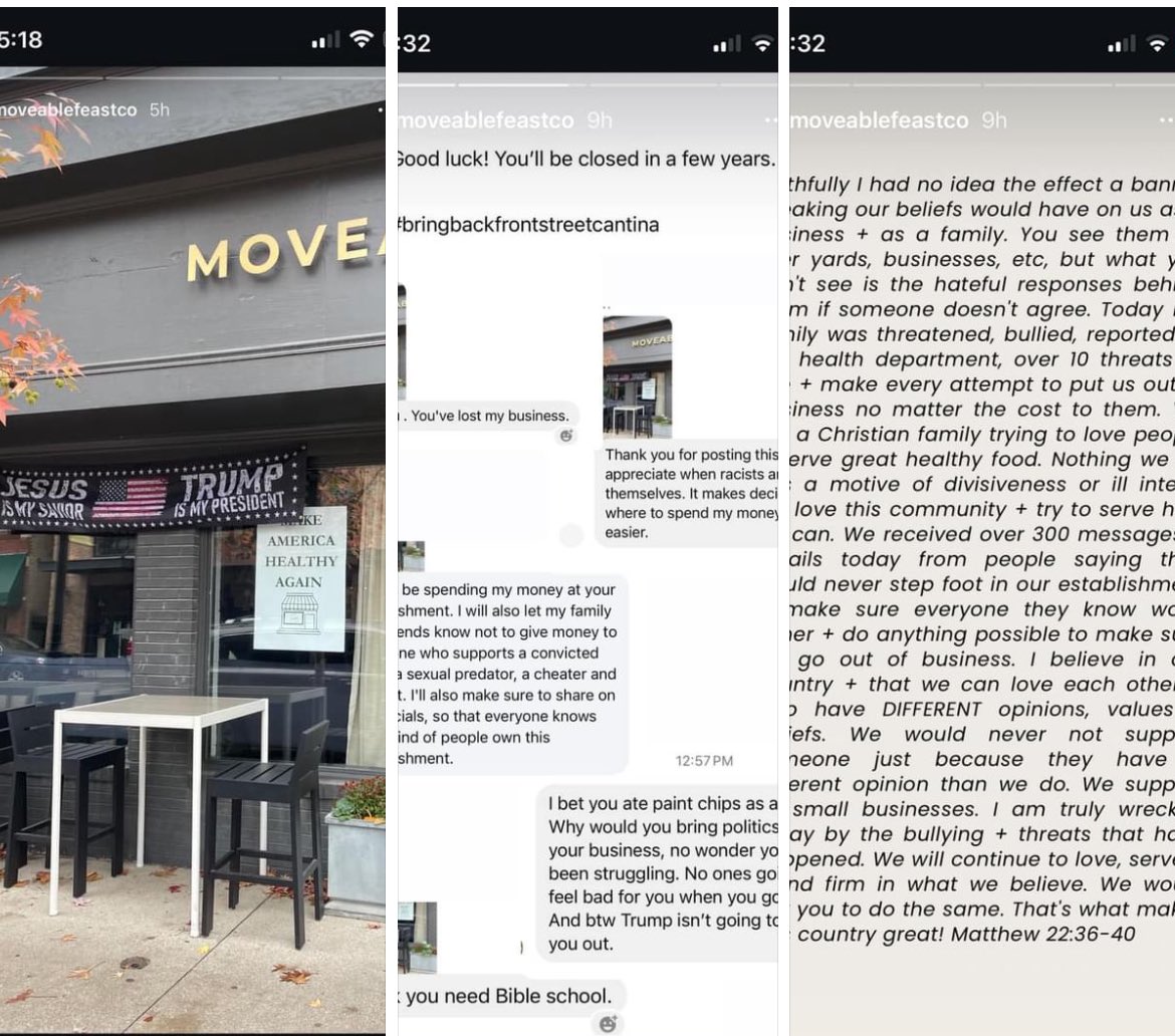 LarryGeorgia's tweet image. Moveable Feast of Wheatin, IL

Go show your support! 🇺🇸
The pro life, pro family, pro America, and PublicSquare business,  Moveable Feast + Company in Wheaton is being absolutely annihilated by the left. Show your support on social media!