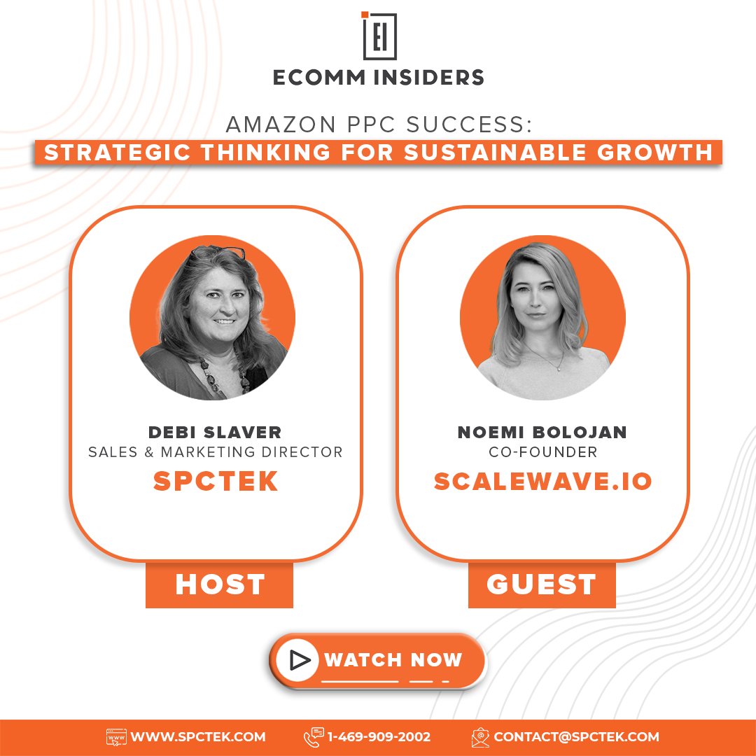 spctekglobal's tweet image. In this episode, we sit down with Noemi Bolojan Co-Founder of Scale Wave to discuss strategic thinking for sustainable growth with Amazon PPC success.

Click here to watch the full episode 
youtube.com/watch?v=MgQxJo…

#scalewave #EcommInsiders #NoemiBolojan #Amazonppc #Amazongrowth…