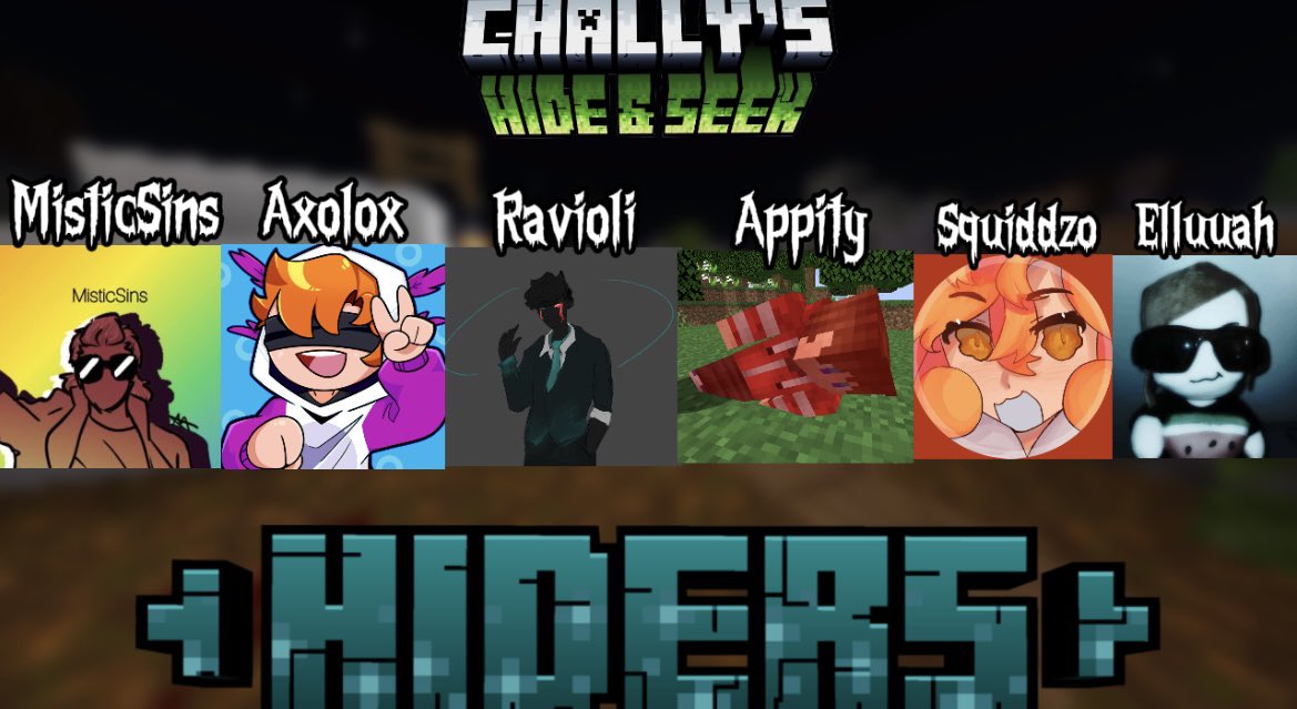 CHALLY071515's tweet image. Here are you’re third group of Hiders!
@MisticSins @Axolox_ @Ra_vio1i @squidzolive @Elluuah Appity