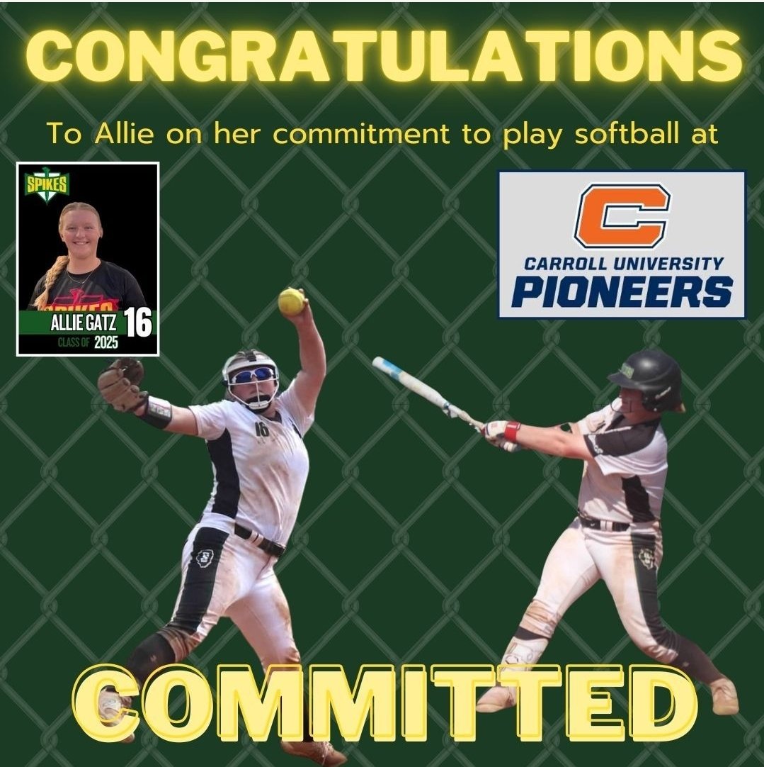 WheatlandSpikes's tweet photo. Shout out to @AllieGatz2025 on your commitment to the @Piosoftball program!  @Spikes18uPrem https://t.co/oADbwH55Ba