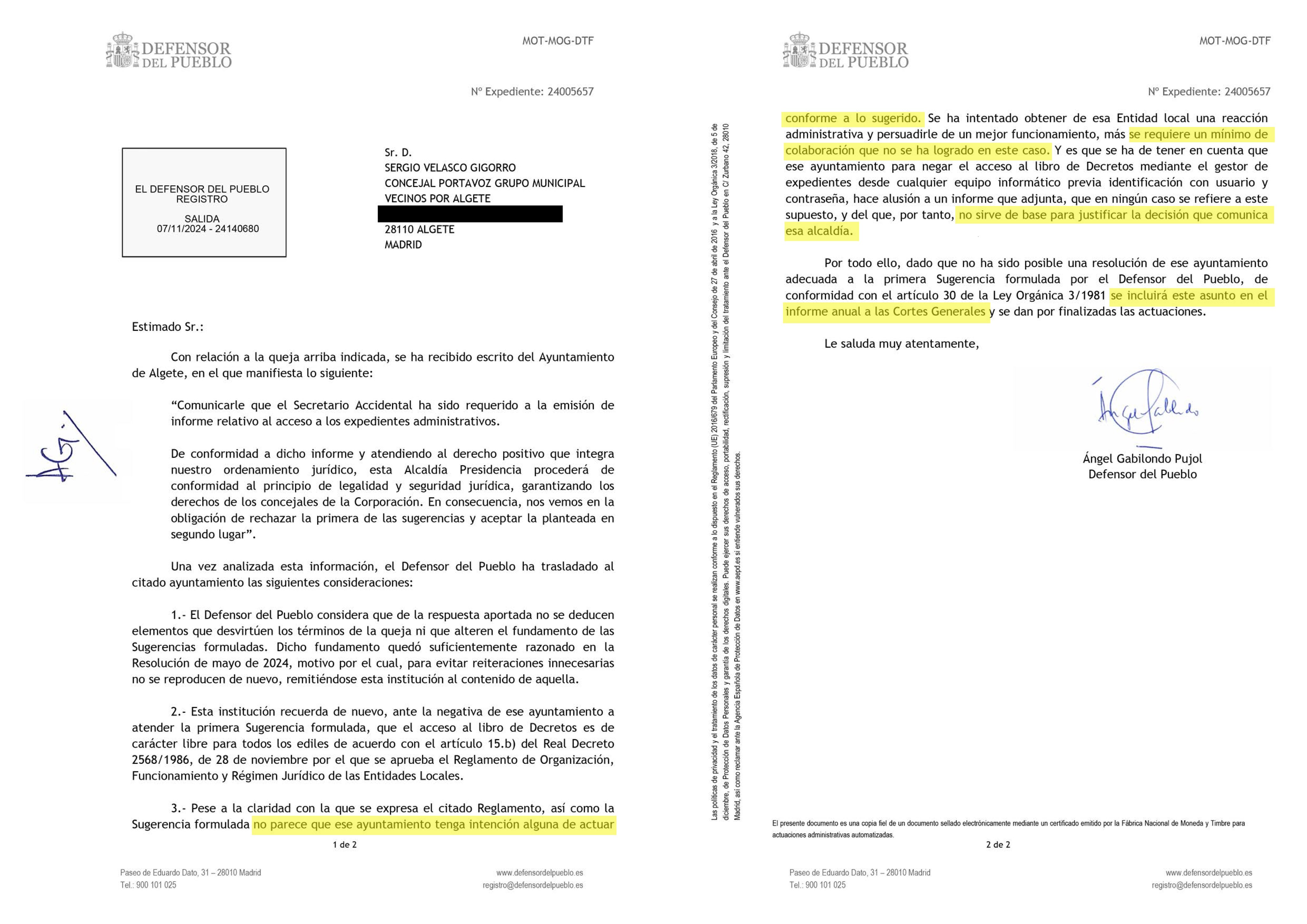 Foto cedida por Vecinos por Algete