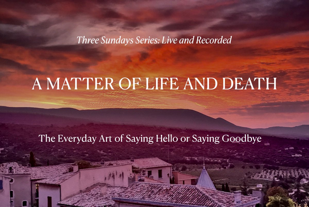 A last call invitation to join David for Three Sundays in November:

A Matter of Life and Death
The Everyday Art of Saying Hello or Saying Goodbye 

Live &amp; Recorded
November 10, 17 and 24

davidwhyte.com/store/three-su…