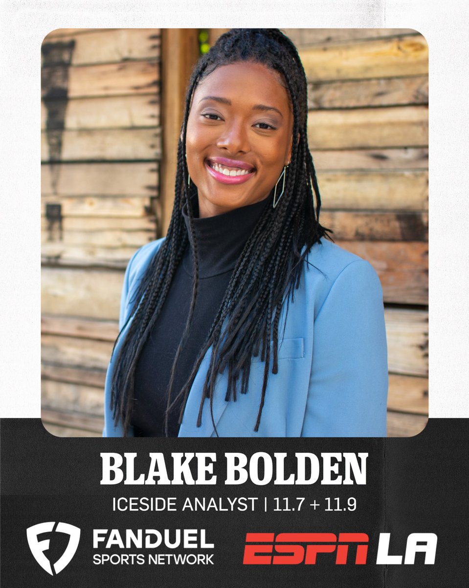 Hey, Blake! 👋

<a href="/SportBlake/">Blake Bolden</a> joins the next two broadcasts as Iceside Analyst with <a href="/FanDuelSN_West/">FanDuel Sports Network West</a>!

Tonight’s coverage starts at 7 PM. 

#GoKingsGo