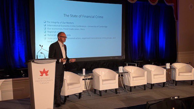 BankerCop's tweet photo. Toronto 🇨🇦 - It was a real pleasure giving the keynote address to the @MortgageProsCan #FraudSummit. My remarks were entitled "Mortgage Fraud in Canada: Challenges, Solutions and Intelligence Sharing”. 
@VIDOCQGroup https://t.co/bQJaJwC8nu
