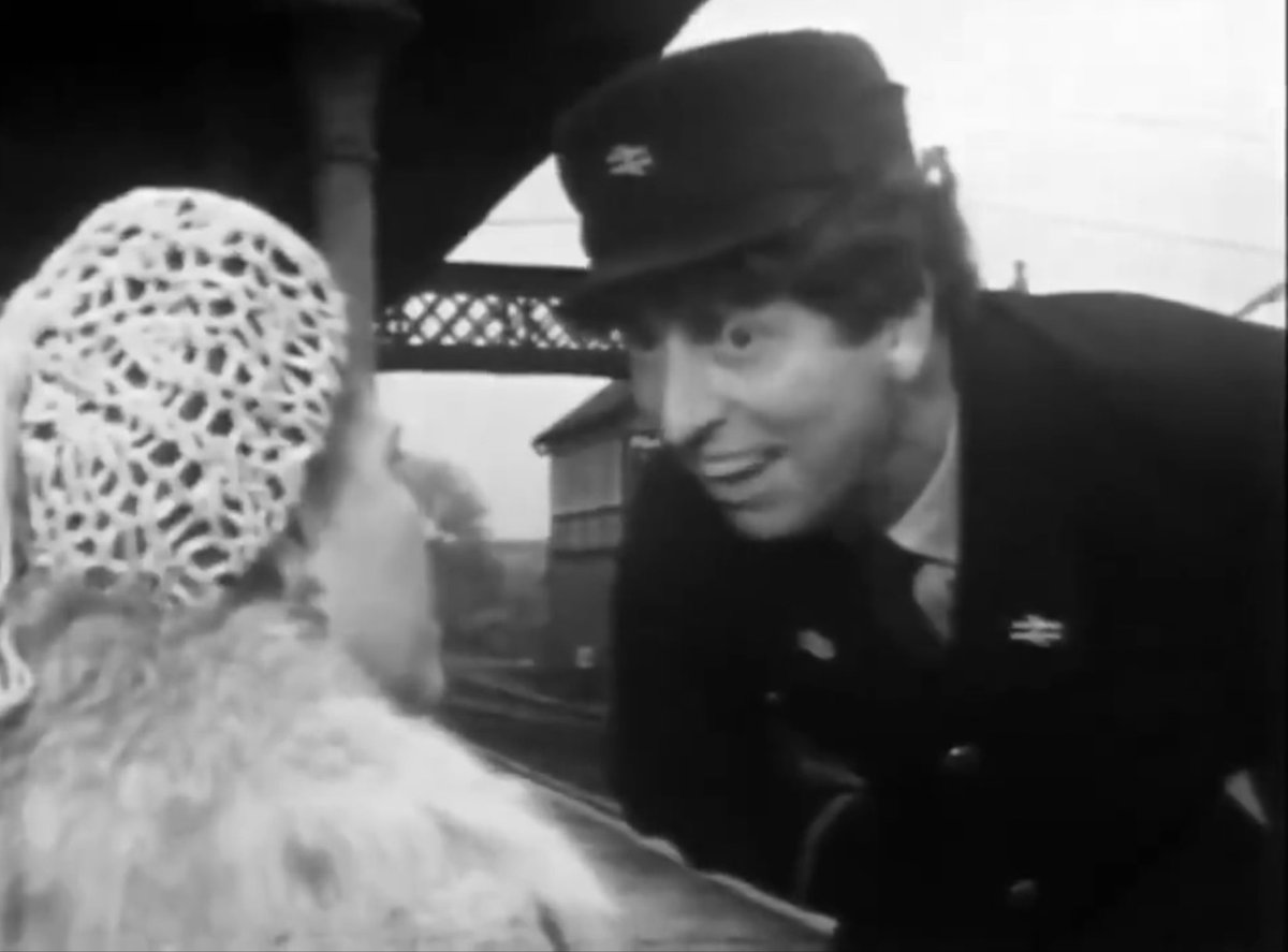 doublearrow.co.uk (@_doublearrow) on Twitter photo Just Tom Baker (90 today!) in a railwayman’s get-up shortly after British Rail rebranded Just Tom Baker (90 today!) in a railwayman’s get-up shortly after British Rail rebranded