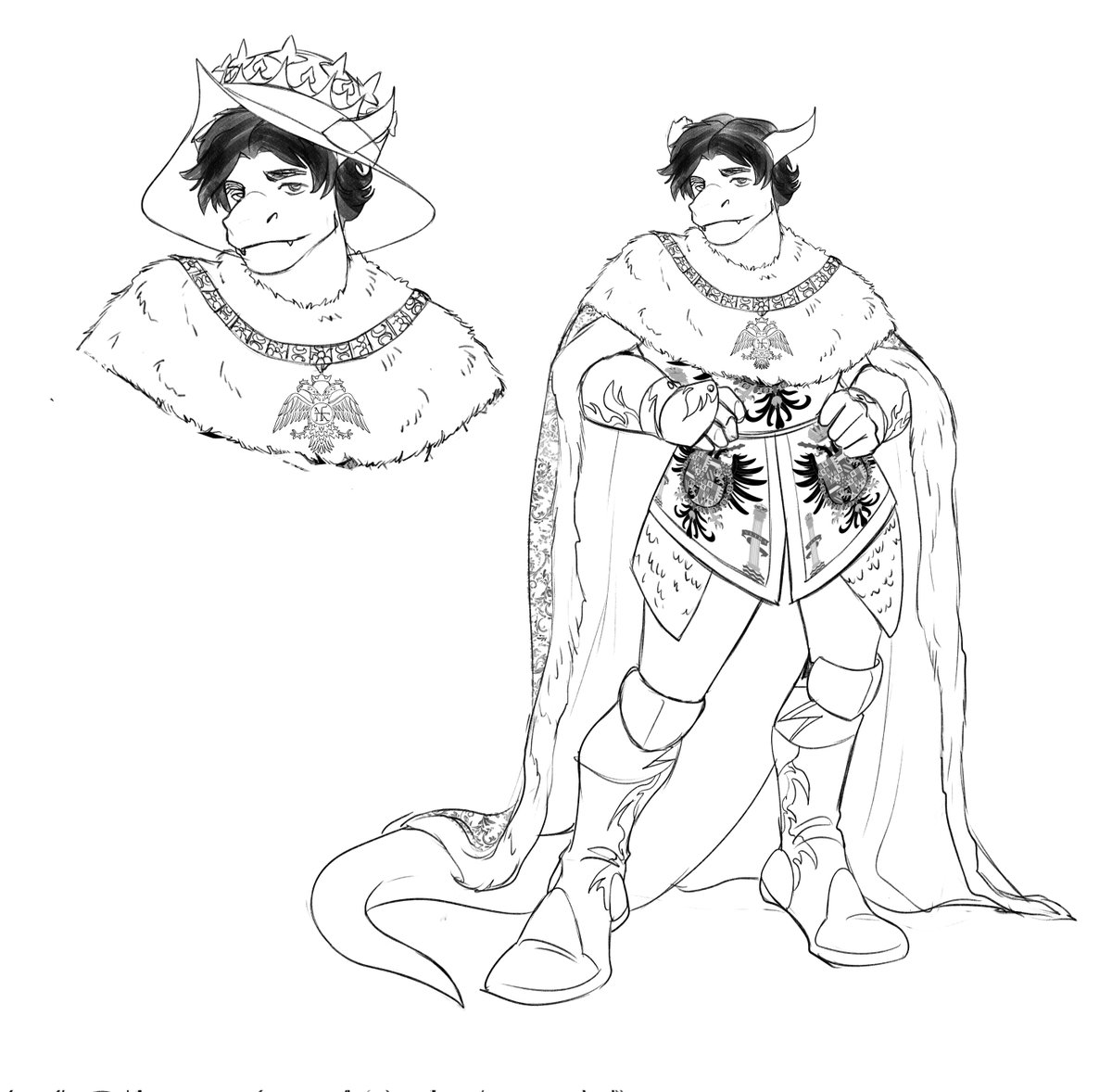 Commission! For a fan of my Starfinder podcast who has a very cool dragon boy OC! Very royal in this depiction XD