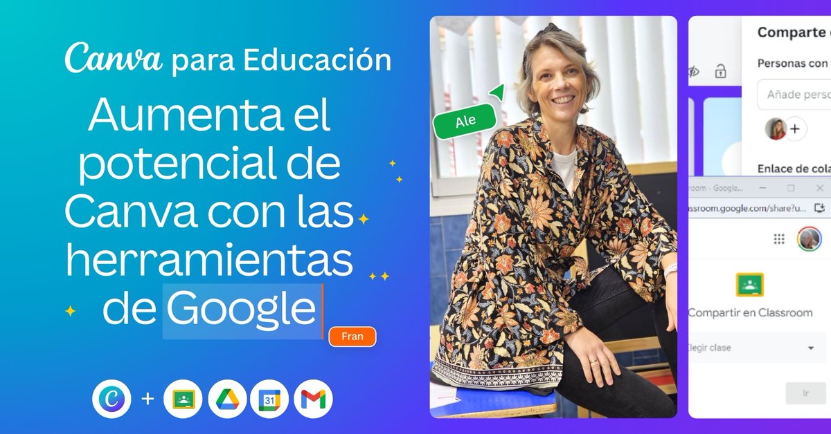 El jueves,14 de noviembre ,a las 18:00h de la mano de @franqv15  os contaré cómo:
-Integrar #Canva con tu LMS
-Vincular tu cuenta con Google Drive, Calendar y Gmail
-Y crear una clase y enlazar las actividades con Google Classroom
<a href="/CanvaEdu/">Canva Education</a>
¿Dónde?
Aquí⬇️
canva.zoom.us/webinar/regist…