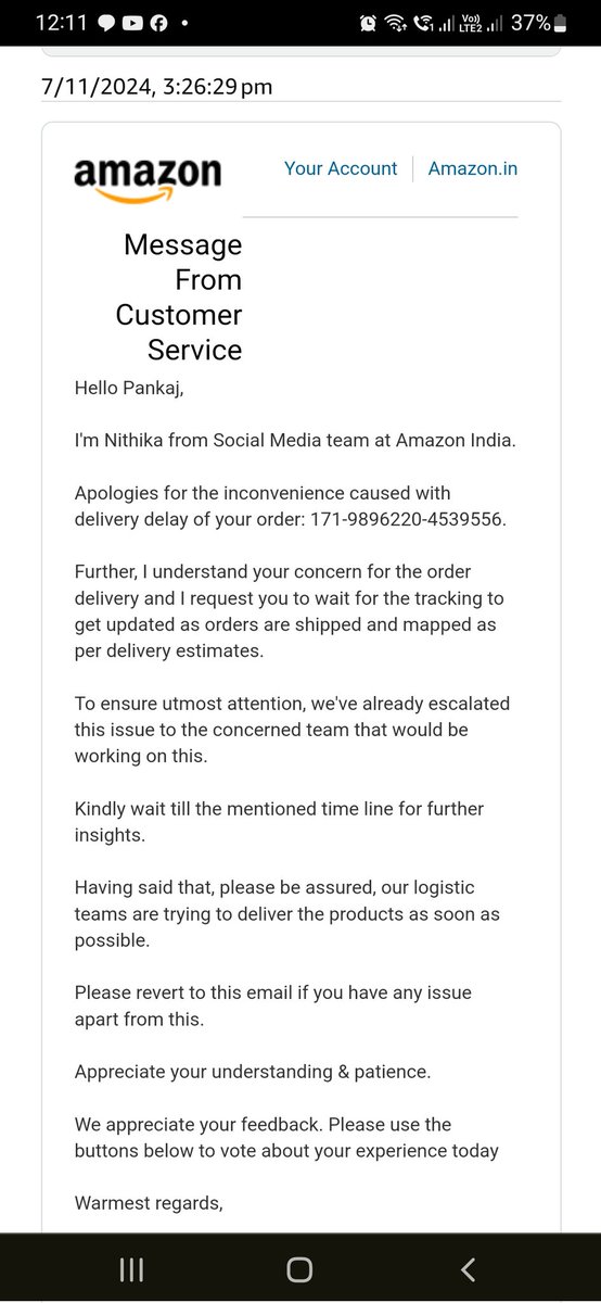ArtistPKS's tweet photo. @AmazonHelp Attaching three emails from Social Media Team and one email from Mr. Kapil, Delivery Manager.

It seems no one is capable to solve this issue. https://t.co/Hswn1UpURA