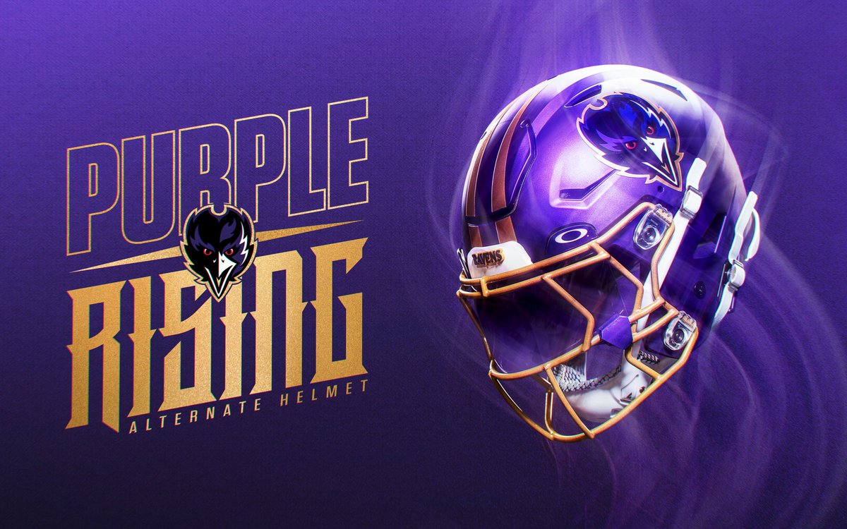 markhoward_atc's tweet photo. @PatMcAfeeShow have you seen the new helmets the Ravens are breaking out tonight against the Bengals?
#PurpleRising https://t.co/K1lVR93R66