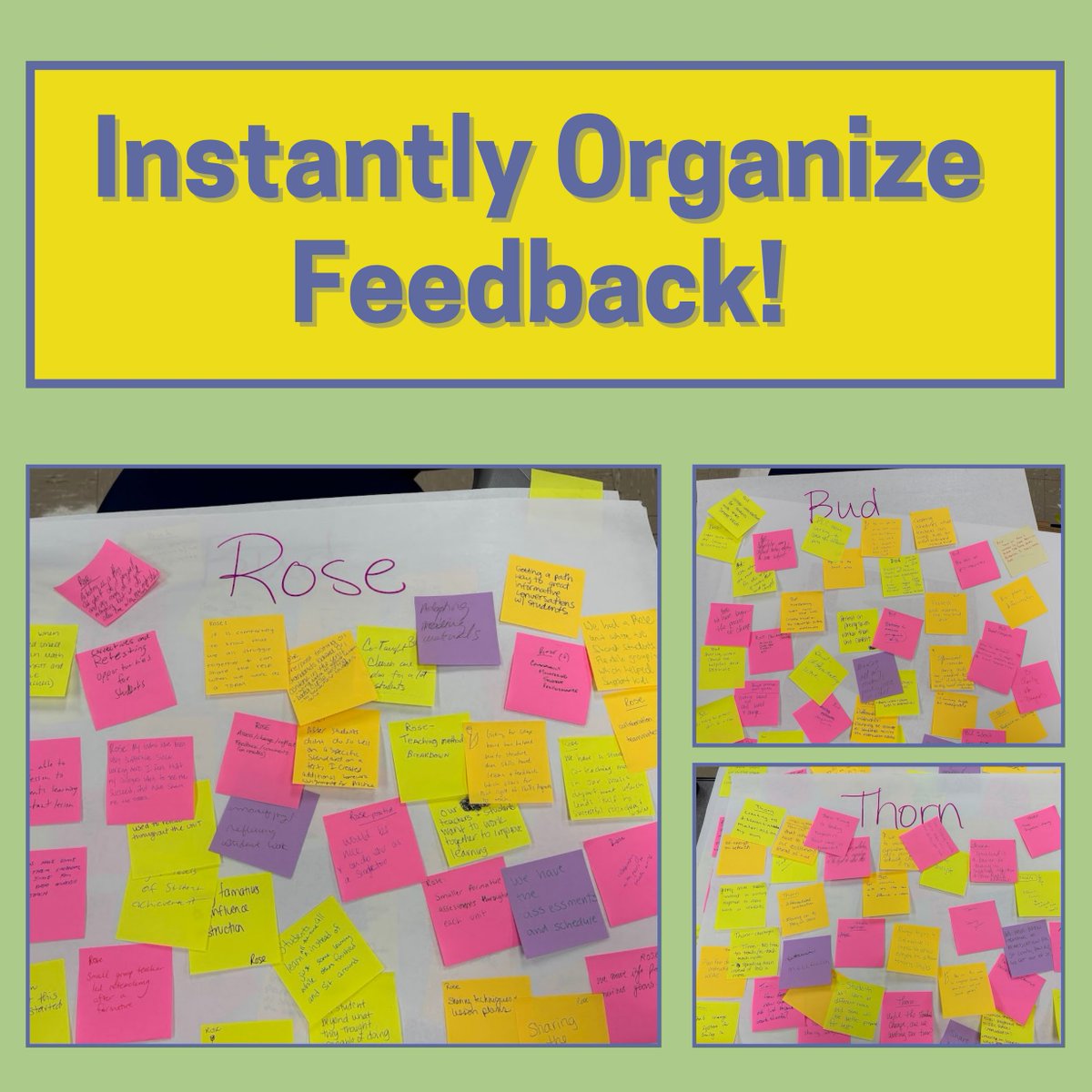 RLAS_DPL's tweet photo. Tackle tough topics by jotting down wins, growth areas, and challenges on Post-its. Share and brainstorm for quick team growth! Learn more on our website. #professionallearning #professionaldevelopment https://t.co/mjj5aQJOD0
